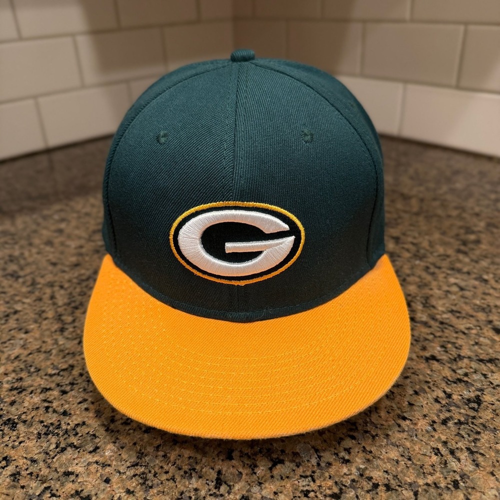 Green Bay Packers Hat Reebok NFL Sideline Wool Men's 7 5/8 Green Gold